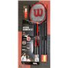 Image 1 : COMPLETE BADMINTON SET INCL 4 RAQUETS, NET &
