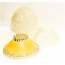 LOT OF 3 VINTAGE GLASS LAMP SHADES