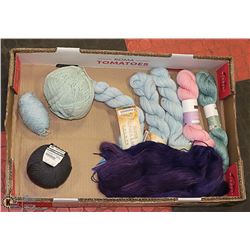 A LOT OF YARN 9 YARN ROLLS-  ASSORTED COLOURS