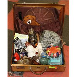 VINTAGE SUITCASE FULL OF MISC