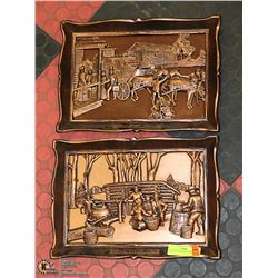 PAIR OF COPPER CRAFT PICTURES