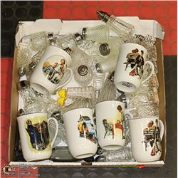 BOX OF SALT & PEPPER SHAKERS  NORMAN ROCKWELL