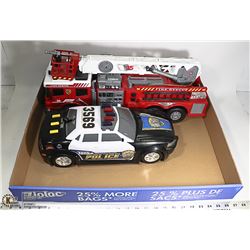 22 IN FIRE TRUCK AND POLICE CAR