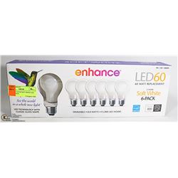 ENHANCE LED 60 SOFT WHITE LED LIGHT 6 PACK