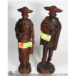 LOT OF 2 WOOD CARVED FIGURES