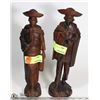 Image 1 : LOT OF 2 WOOD CARVED FIGURES