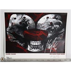 KARRI RAMO LTD EDITION CALGARY FLAMES MASK PICTURE