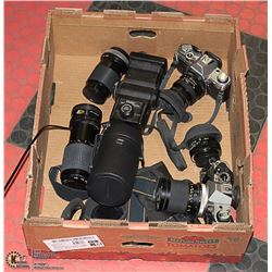 ESTATE CANON CAMERAS W/ LENSES & ACCESSORIES