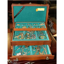 ESTATE JEWELRY BOX  AND CONTENTS