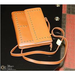 LADIES CLUTCH BAG WITH STRAP & METAL ACCCENTS