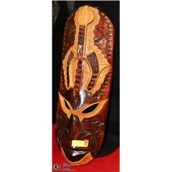 LARGE CARVED WOODEN MASK 12 X 29