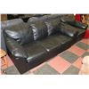 Image 1 : BLACK LEATHERETTE SOFA & CHAIR SET