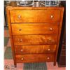 Image 1 : SOLID WOOD 5-DRAWER DRESSER W/BRUSHED
