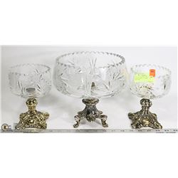 PINWHEEL CRYSTAL SET WITH BRASS BASES