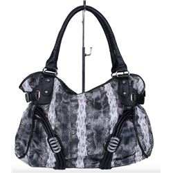 NEW LARGE SNAKE SKIN WITH RHINESTONE ACCENT PURSE