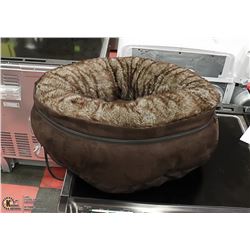 NEW FAUX FUR PET CUDDLER BED ,  24" X 10'