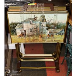 4 COLLECTIBLE FRANK M. HAMILTON T.V. TRAYS WITH