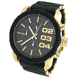 NEW DIESEL 46MM GOLD BLACK TONE 3-CHRONO MSRP $367
