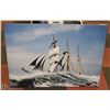 Image 1 : SAILING SHIP PAINTING PRINTED ON CANVAS 28X40