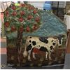 Image 1 : COW IN ORCHARD ON COPPER METAL ART PIECE 31 X 31