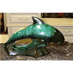 BLUE MOUNTAIN POTTERY DOLPHIN 17 X 9