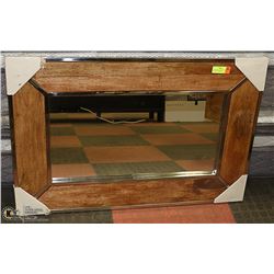 LARGE FARM HOUSE STYLE WOOD AND METAL MIRROR