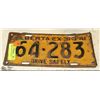 Image 1 : ALBERTA 1940 LICENSE PLATE