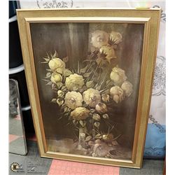 FRAMED FLORAL PRINT, 29 X 44