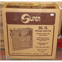 SUPER ELECTRIC PORTABLE 20" BOX FAN