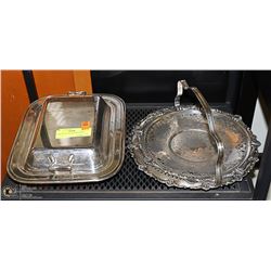 PAIR OF SILVER SERVING DISHES