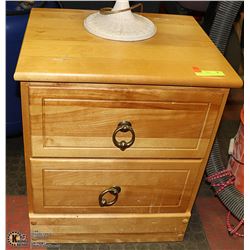 2 DRAWER WOOD NIGHTSTAND, 19 X 22 X 16