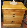 Image 1 : 2 DRAWER WOOD NIGHTSTAND, 19 X 22 X 16