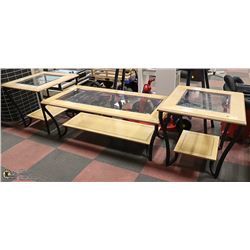 3 PIECE COFFEE AND END TABLE SET