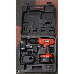 BLACK AND DECKER 14.4 V CORDLESS DRILL SET