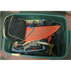 TOTE OF ASSORTED HAND TOOLS