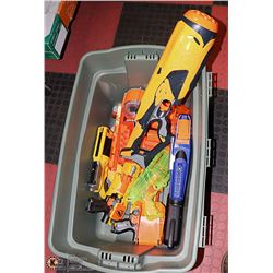 BIN OF ASSORTED NERF BLASTERS