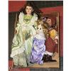 Image 1 : FLAT WITH 3 MID CENTURY PORCELAIN DOLLS