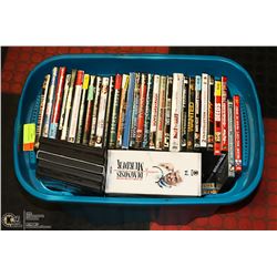 TOTE OF DVDS & MEDIA