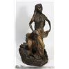Image 1 : BRONZE GIRL STATUE / 1 REPAIR TO FOOT