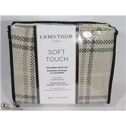 NEW LAUREN TAYLOR KING SIZE MICROFIBER SHEET SET