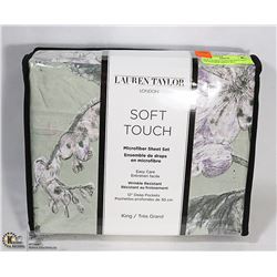 NEW LAUREN TAYLOR KING SIZE MICROFIBER SHEET SET