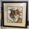 Image 1 : WOLF IN WINTER NEEDLE WORK PICTURE - 2000