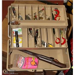 FISHING TACKLE BOX WITH TACKLE.