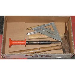 BOX OF HAMMERS AND ACCESSORIES INCL.