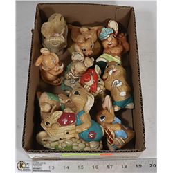 BUNNY FIGURINE LOT (10).