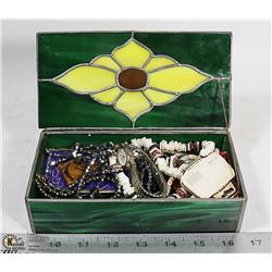 DECORATIVE PAINTED GLASS-STYLE BOX FULL