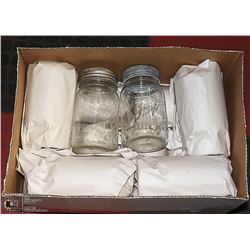 COLLECTION OF OLD JARS WITH GLASS LIDS