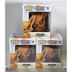 CASE LOT OF 3 NARUTO KURAMA POP VINYL FIGURES