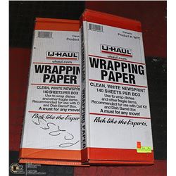 2 U-HAUL BOXES OF PACKING PAPER
