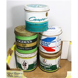 FLAT OF OLD TOBACCO TINS